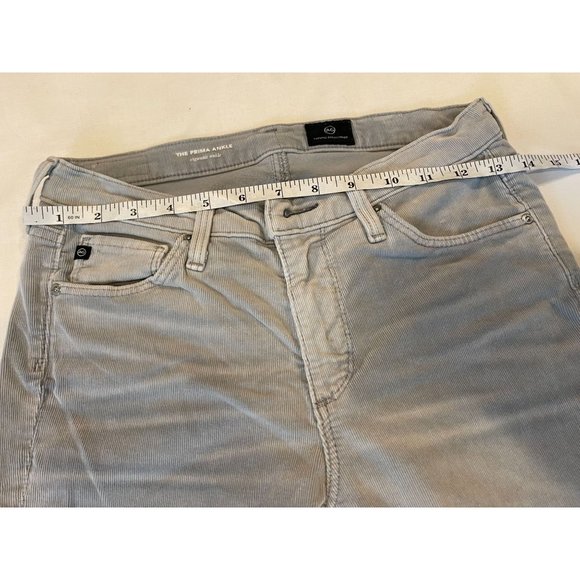 Adriano Goldschmied Women Jeans Corduroy Cigarette Ankle The Prima Gray Size 26R - Picture 3 of 11